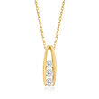 .10 ct. t.w. Channel-Set Diamond Three-Stone Pendant Necklace in 14kt Yellow Gold