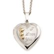 Sterling Silver and 14kt Yellow Gold &quot;I Love You&quot; Heart Locket Necklace