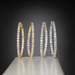 5.00 ct. t.w. Diamond Inside-Outside Hoop Earrings in 14kt White Gold