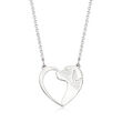 Sterling Silver Dog Silhouette Heart Necklace