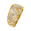 .15 ct. t.w. Diamond Open-Space Chevron Ring in 14kt Yellow Gold