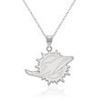Sterling Silver NFL Miami Dolphins Large Pendant Necklace. 18&quot;