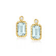 .40 ct. t.w. Aquamarine Stud Earrings with Diamond Accents in 14kt Yellow Gold