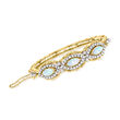 C. 1980 Vintage Opal and 1.75 ct. t.w. Diamond Bangle Bracelet in 18kt Yellow Gold