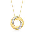 .50 ct. t.w. Diamond Twisted Circle Necklace in 14kt Yellow Gold