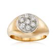 C. 1970 Vintage .50 ct. t.w. Diamond Cluster Ring in 14kt Yellow Gold