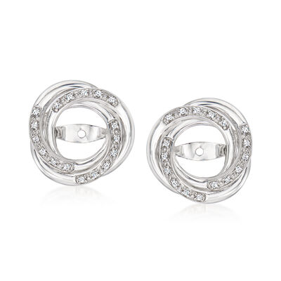.10 ct. t.w. Diamond Swirl Earring Jackets in Sterling Silver