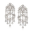 C. 1990 Vintage Diamond 10.00 ct. t.w. Chandelier Earrings in 18kt White Gold