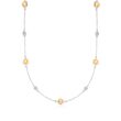 3.60 ct. t.w. Citrine and .10 ct. t.w. Diamond Station Necklace in Sterling Silver
