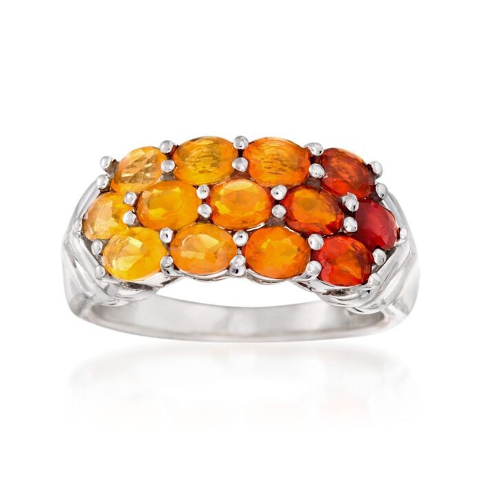 Fire Opal Ombre Ring in Sterling Silver
