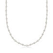 29.50 ct. t.w. CZ Station Multi-Strand Necklace in 14kt White Gold Over Sterling
