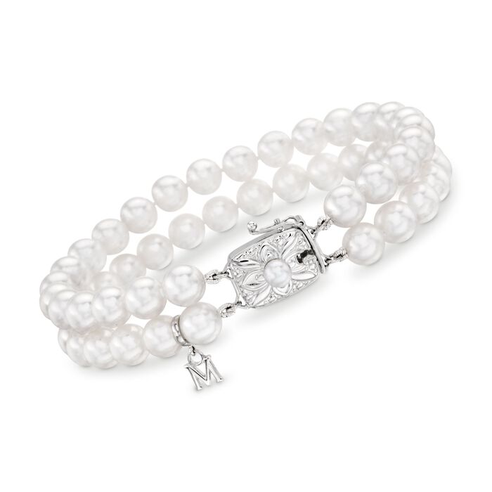 Mikimoto 6-6.5mm 'A' Two-Strand Akoya Pearl Bracelet in 18kt White Gold