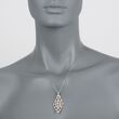 C. 1950 Vintage 1.60 ct. t.w. Diamond Navette Pendant Necklace in 14kt and 18kt Tone-Tone Gold 18-inch