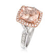 1.70 Carat Morganite and .30 ct. t.w. Diamond Ring in 14kt Two-Tone Gold