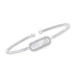 Charles Garnier &quot;Color Me&quot; Mother-of-Pearl and .20 ct. t.w. CZ Cuff Bracelet in Sterling Silver