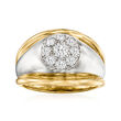 C. 1990 Vintage .85 ct. t.w. Diamond Cluster Ring in 14kt Two-Tone Gold