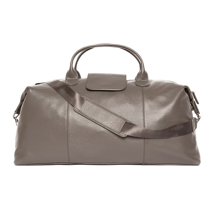 Brouk & Co. &quot;Standford&quot; Gray Genuine Leather Duffel Bag