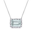5.00 Carat Aquamarine Necklace with .60 ct. t.w. Diamonds in 14kt White Gold