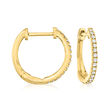 .25 ct. t.w. Diamond Star and Moon Mismatched Hoop Drop Earrings in 14kt Yellow Gold