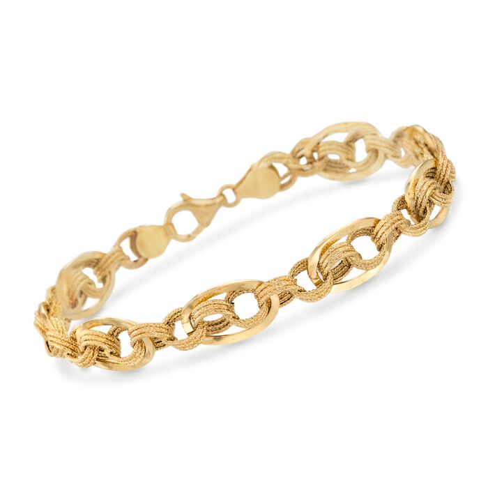 Italian 14kt Yellow Gold Interlocking Link Bracelet