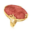 Red Jade Ring in 18kt Gold Over Sterling