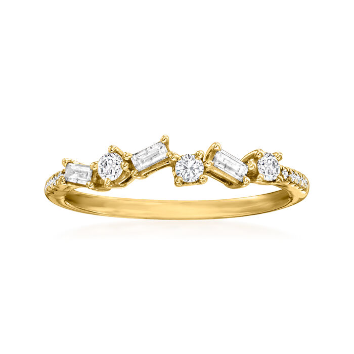 .25 ct. t.w. Diamond Zigzag Ring in 14kt Yellow Gold