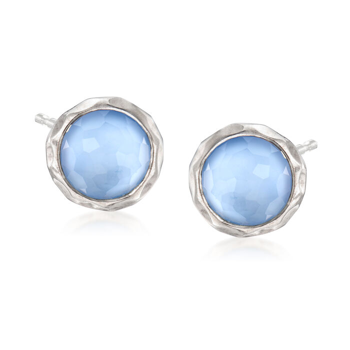 C. 2000 Vintage Ippolita Blue Rock Crystal Earrings in Sterling Silver