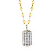 .30 ct. t.w. Diamond Dog Tag Pendant Necklace in 18kt Gold Over Sterling