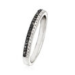 .25 ct. t.w. Black and White Diamond Two-Row Ring in Sterling Silver
