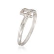 Diamond Accent Mini Initial &quot;P&quot; Ring in Sterling Silver