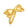 Italian 14kt Yellow Gold Heart-Shaped Bypass Ring