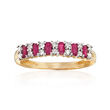 .30 ct. t.w. Ruby and .21 ct. t.w. Diamond Ring in 14kt Yellow Gold