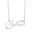 Sterling Silver Personalized Infinity-Style Name Necklace with Diamond Accents