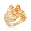 2.10 ct. t.w. Citrine Stacked Cluster Ring in 18kt Gold Over Sterling