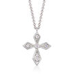 Gabriel Designs Diamond-Accented Cross Pendant Necklace in 14kt White Gold