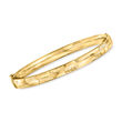 Italian 18kt Yellow Gold Diamond-Cut and Polished Bangle Bracelet