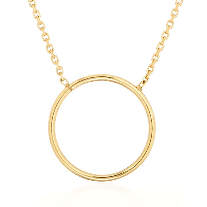 14kt Yellow Gold Open Circle Necklace