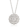3.12 ct. t.w. Diamond Floral Pendant Necklace in 14kt White Gold