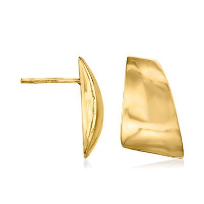 Italian 18kt Yellow Gold Geometric Earrings