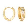 .25 ct. t.w. Diamond Hoop Earrings in 18kt Gold Over Sterling