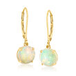 Opal Drop Earrings in 14kt Yellow Gold