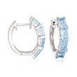 4.00 ct. t.w. Aquamarine Hoop Earrings in Sterling Silver