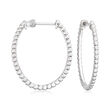 Gabriel Designs Sterling Silver Beaded Oval Hoop Earrings