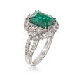 3.43 Carat Emerald and 1.46 ct. t.w. Diamond Ring in 18kt White Gold