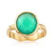 Green Onyx Ring in 18kt Gold Over Sterling