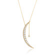 1.03 ct. t.w. Diamond Crescent Moon Pendant Necklace in 14kt Yellow Gold