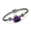 Balinese 12.00 Carat Amethyst Bracelet in Sterling Silver with 18kt Gold