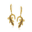 1.40 ct. t.w. Smoky Quartz Lizard Drop Earrings in 18kt Gold Over Sterling