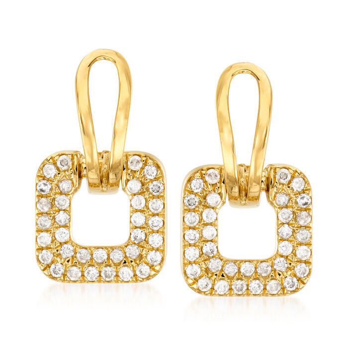 1.00 ct. t.w. Diamond Drop Earrings in 18kt Gold Over Sterling