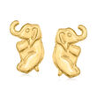 14kt Yellow Gold Elephant Earrings